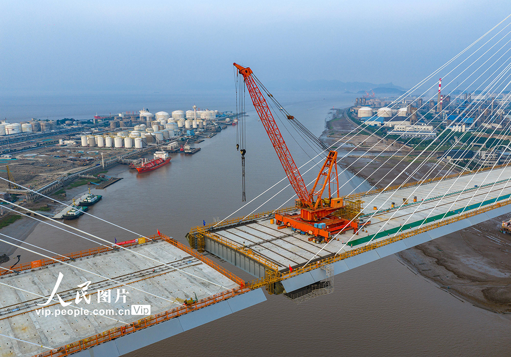 浙江宁波：甬江特大桥建设有序推进【4】