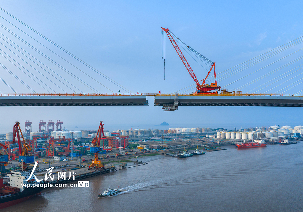 浙江宁波:甬江特大桥建设有序推进【3】