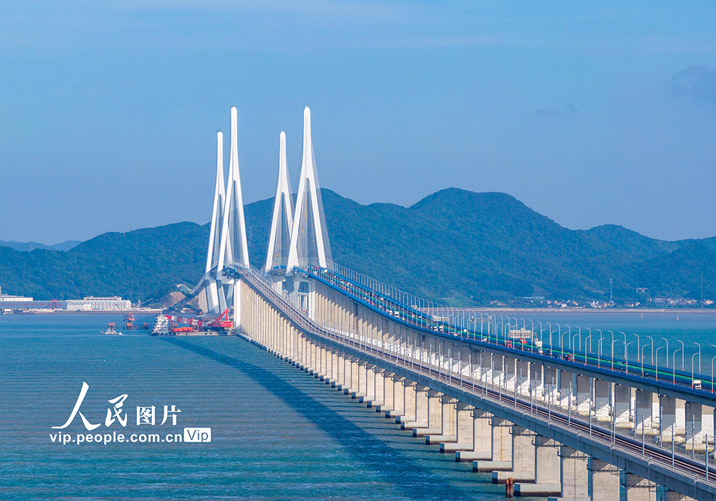 浙江寧波：市域鐵路象山港跨海大橋建設正酣【3】