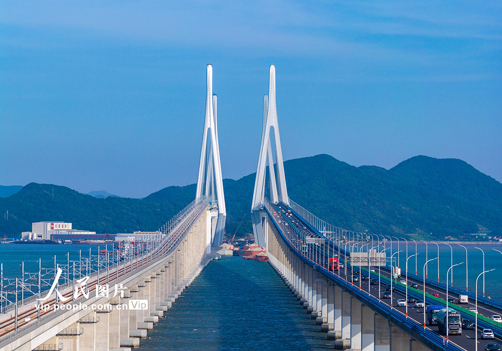 浙江寧波：市域鐵路象山港跨海大橋建設正酣【4】