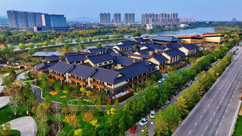 忻州云中河温泉旅游度假区航拍图。云中河温泉旅游度假区供图