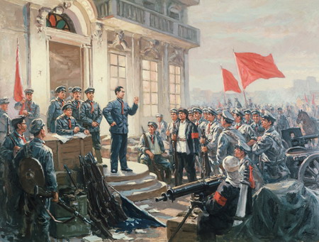这是反映八一南昌起义的油画.