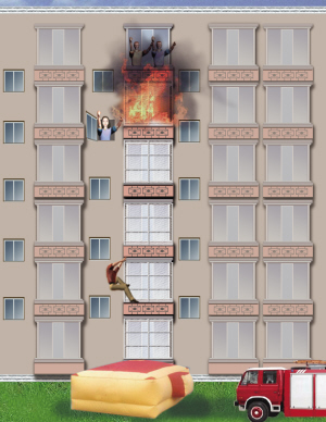 北京一居民楼起火困住4人 男子徒手爬下6层逃