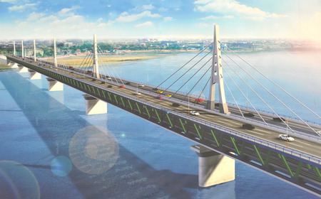 世界最长公路铁路两用桥 郑州黄河大桥工程进