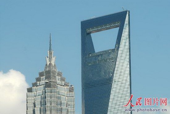 组图:上海环球金融中心100层观光厅即将开门迎