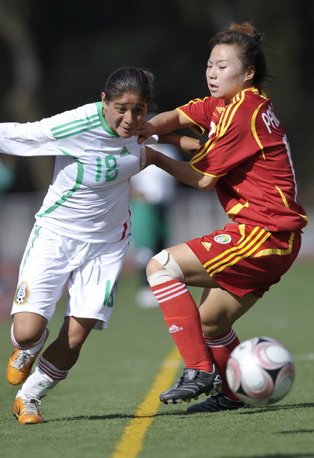 组图:足球国青女足热身赛战平墨西哥队