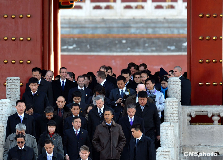 美国总统奥巴马参观北京故宫