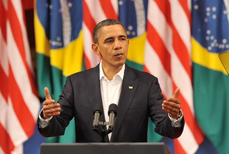 高清:美国总统奥巴马在巴西里约演讲