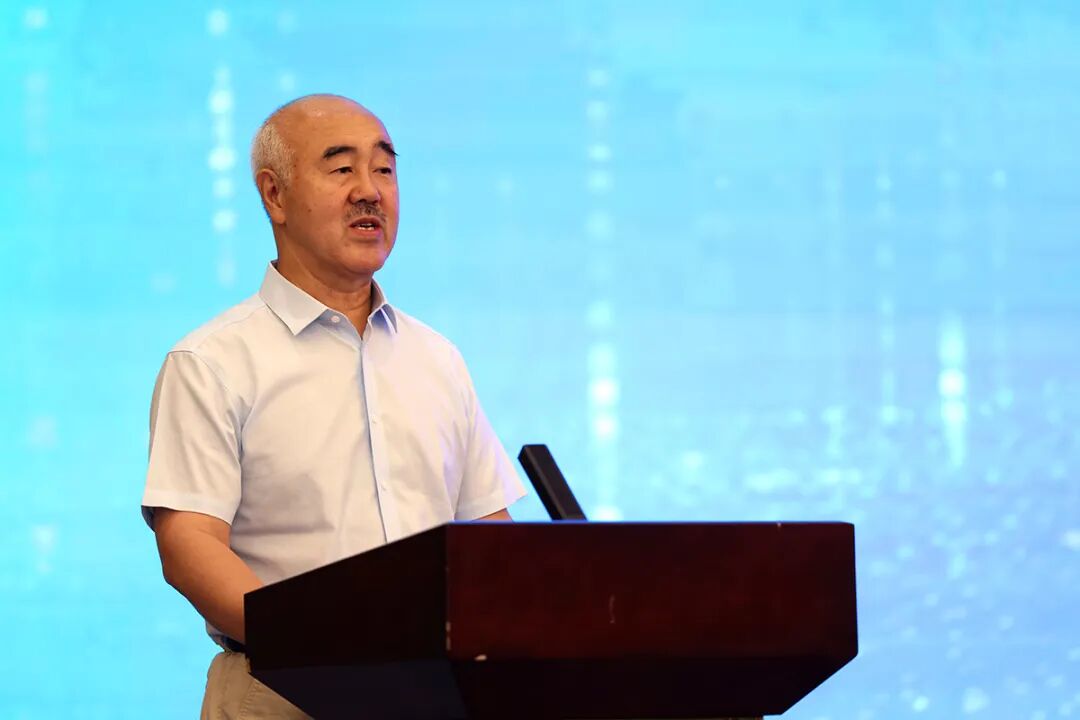 图为中国新闻摄影学会会长兰红光致辞。光明日报记者 闫汇芳 摄